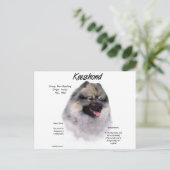 Keeshond History Design Briefkaart (Staand voorkant)