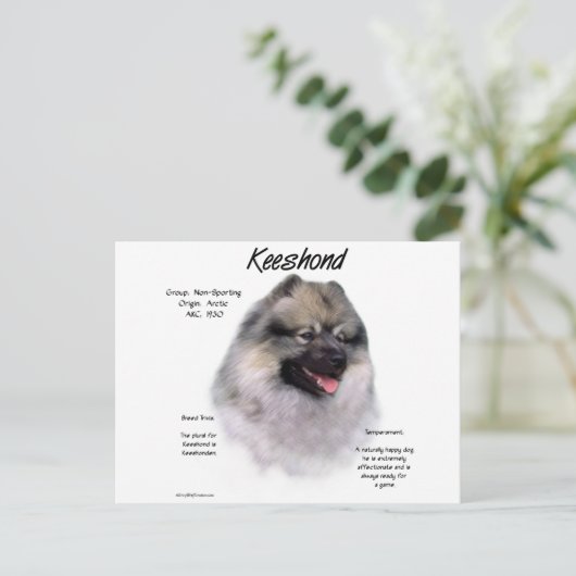 Keeshond History Design Briefkaart (Staand voorkant)