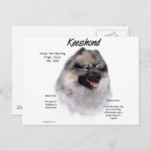 Keeshond History Design Briefkaart (Voorkant / Achterkant)