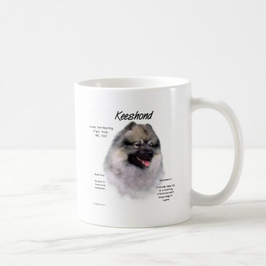 Keeshond History Design Koffiemok (Rechts)