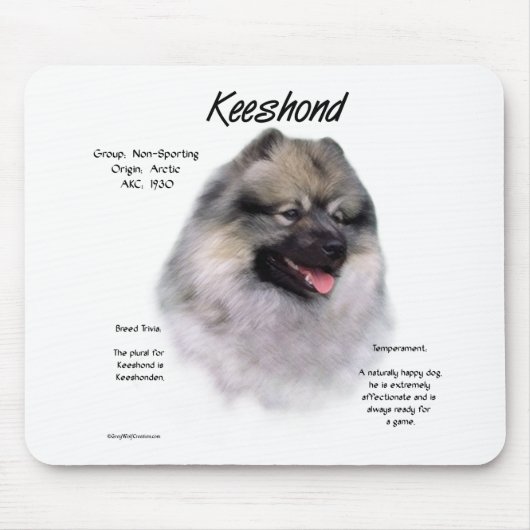 Keeshond History Design Muismat (Voorkant)