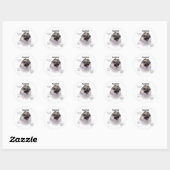 Keeshond History Design Ronde Sticker (Vel)