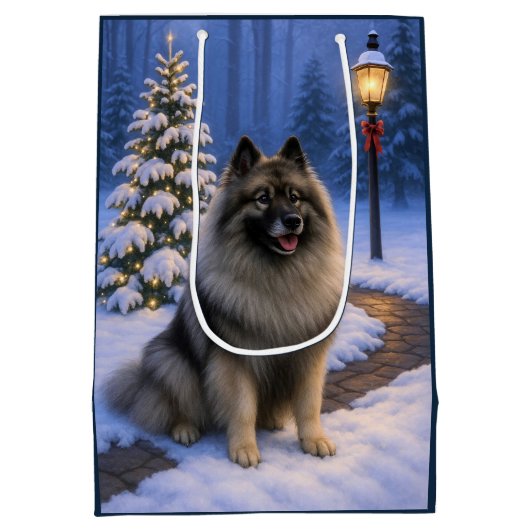 Keeshond Holiday  Medium Cadeauzakje (Achterkant)