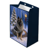 Keeshond Holiday  Medium Cadeauzakje (Achterkant Gekanteld)