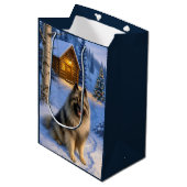 Keeshond Holiday  Medium Cadeauzakje (Voorkant Gekanteld)