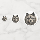 Keeshond hond 3D geïnspireerd Confetti (Achterkanten)