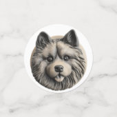 Keeshond hond 3D geïnspireerd Confetti (Kleine voorkant)