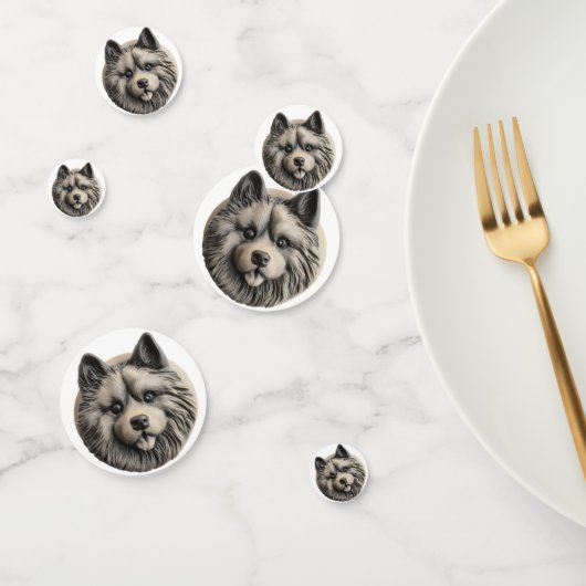 Keeshond hond 3D geïnspireerd Confetti (Groep)
