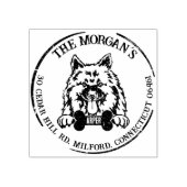 Keeshond Hond Familie Retouradres Rubberstempel (Afrduk)