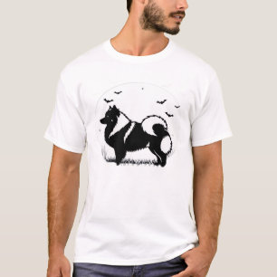 Keeshond Hond � Halloween Maan Silhouet Klassieke T-shirt