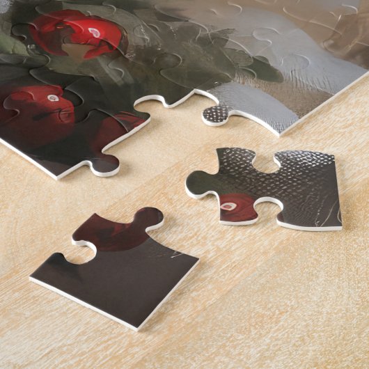 Keeshond Hond in Sneeuw Kerstmis Legpuzzel (Zijkant)