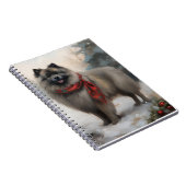Keeshond Hond in Sneeuw Kerstmis Notitieboek (Rechterzijde)