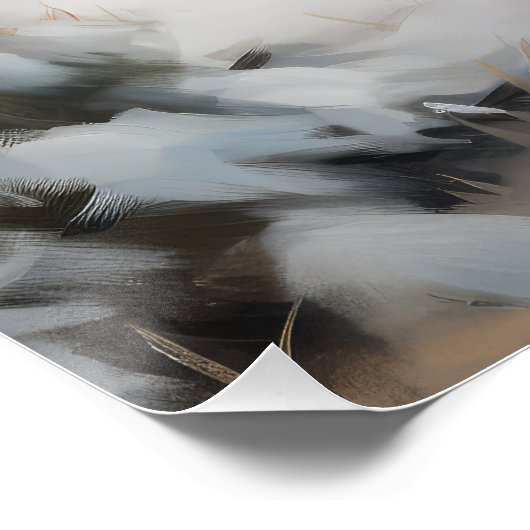 Keeshond Hond in Sneeuw Kerstmis Perfect Poster (Hoek)