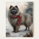 Keeshond Hond in Sneeuw Kerstmis Planner (Achterkant)