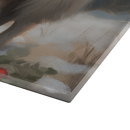 Keeshond Hond in Sneeuw Kerstmis Snijplank (Hoek)