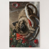 keeshond Hond Kerst Feestelijk Legpuzzel (Verticaal)