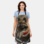 keeshond Hond Kerst Feestelijk  Schort (Gedragen)