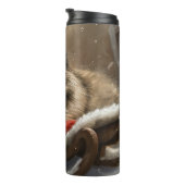 keeshond hond Kerst Feestelijk  Thermosbeker (Geroteerd rechts)