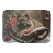 Keeshond Hond Kerstfeest Badmat (Voorkant)