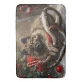 Keeshond Hond Kerstfeest Badmat (Voorkant Verticaal)