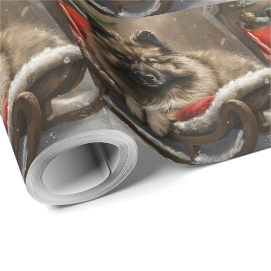 Keeshond Hond Kerstfeest Cadeaupapier (Rol Hoek)
