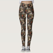 Keeshond Hond Kerstfeest Leggings (Voorkant)