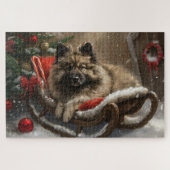 Keeshond Hond Kerstfeest Legpuzzel (Horizontaal)