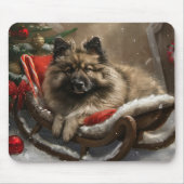 Keeshond Hond Kerstfeest Muismat (Voorkant)