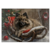 Keeshond Hond Kerstfeest Snijplank (Voorkant)