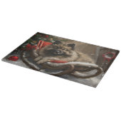 Keeshond Hond Kerstfeest Snijplank (Hoek)