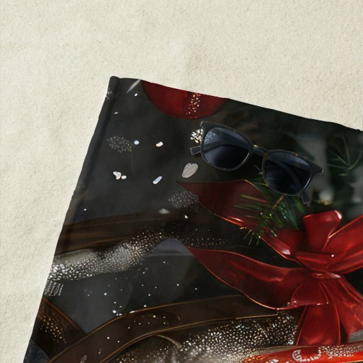 Keeshond Hond Kerstfeest Strandlaken (In situ)