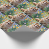 Keeshond Hond Lente Bloemen Schilderen Cadeaupapier (Hoek)