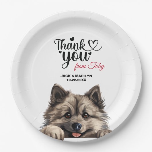 Keeshond Hond Papieren Bordje (Voorkant)