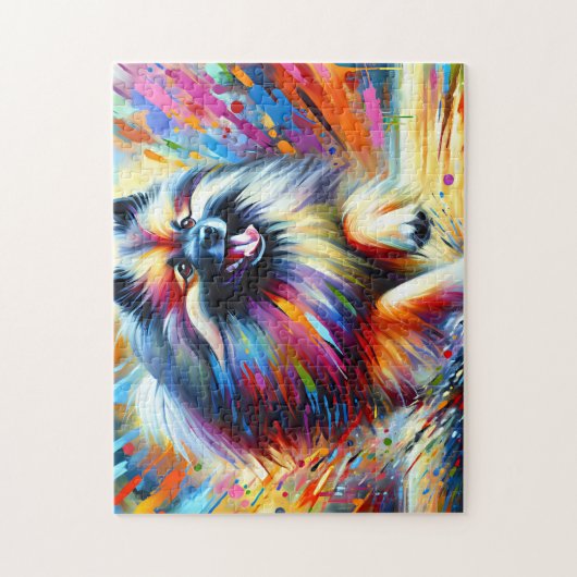 Keeshond Hond Portret Acryl Art Print Liefhebber Legpuzzel (Verticaal)