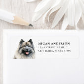 Keeshond hond retour adreslabels etiket (Insitu)