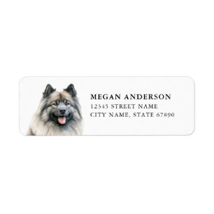 Keeshond hond retour adreslabels etiket