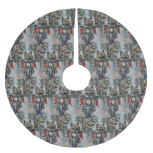 Keeshond Hond Rijden Motorfiets Kerstmis Kerstboom Rok