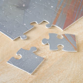 Keeshond Hond Rijden Motorfiets Kerstmis Legpuzzel (Zijkant)