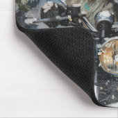 Keeshond Hond Rijden Motorfiets Kerstmis Muismat (Hoek)