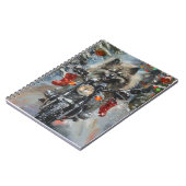 Keeshond Hond Rijden Motorfiets Kerstmis Notitieboek (Linkerzijde)