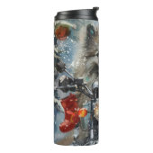 Keeshond Hond Rijden Motorfiets Kerstmis Thermosbeker (Gedraaid links)