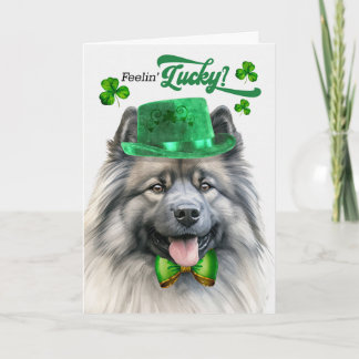 Keeshond-hond voelt zich Lucky St. Patrick's Day Feestdagen Kaart