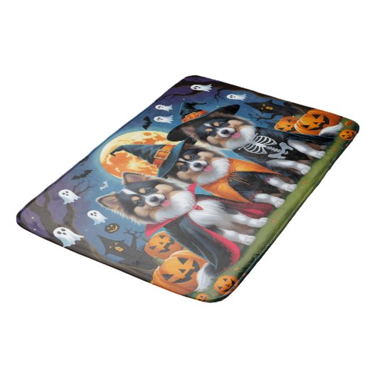 Keeshond Honden Pompoen Halloween Grappig Badmat (Gekanteld)