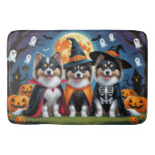 Keeshond Honden Pompoen Halloween Grappig Badmat (Voorkant)