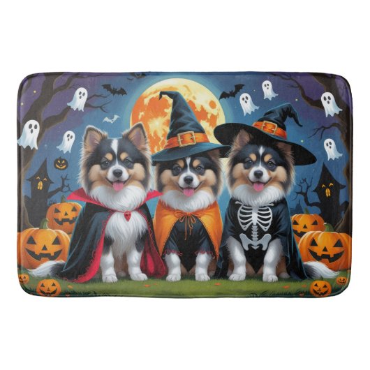 Keeshond Honden Pompoen Halloween Grappig Badmat (Voorkant)