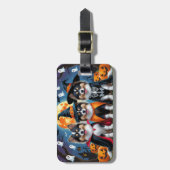 Keeshond Honden Pompoen Halloween Grappig Bagagelabel (Voorkant verticaal)