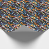 Keeshond Honden Pompoen Halloween Grappig Cadeaupapier (Hoek)