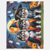 Keeshond Honden Pompoen Halloween Grappig Fleece Deken (Voorkant)