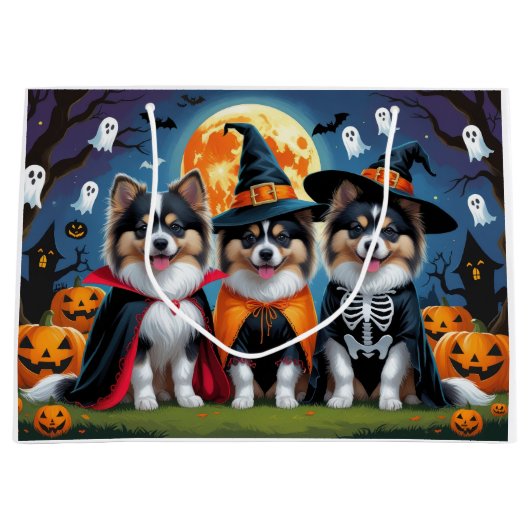 Keeshond Honden Pompoen Halloween Grappig Groot Cadeauzakje (Voorkant)