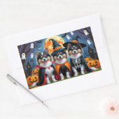 Keeshond Honden Pompoen Halloween Grappig Rechthoekige Sticker (Envelop)